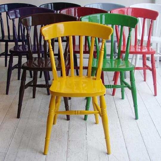 Glossy paint wood chair | Image source: Apartment Therapy