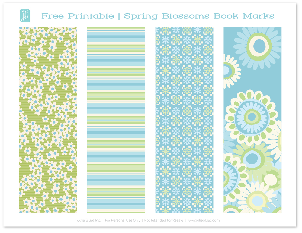 Free Printable: Bookmarks for Spring Julie Bluet