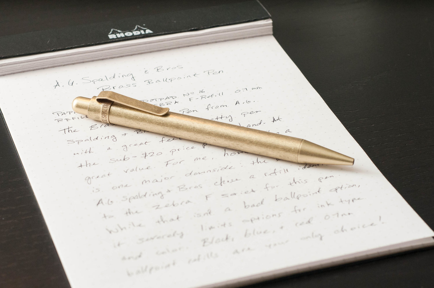 A.G. Spalding & Bros Brass Ballpoint Pen Review — The Pen Addict