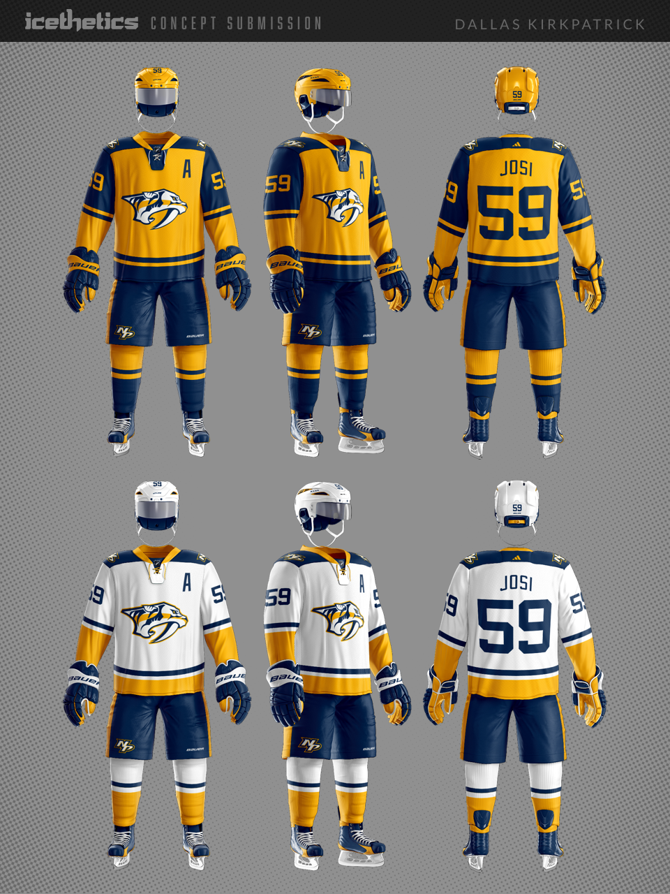 Preds jersey Concepts I made (ig: @lucsdesign91), doing a new team concept  everyday on IG : r/Predators