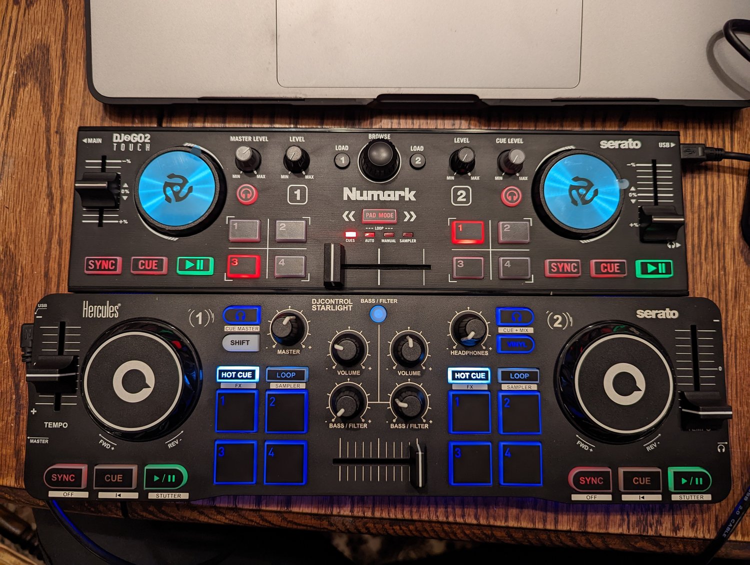 Numark DJ2Go2, Hercules DJ Control Starlight, and DJ Control
