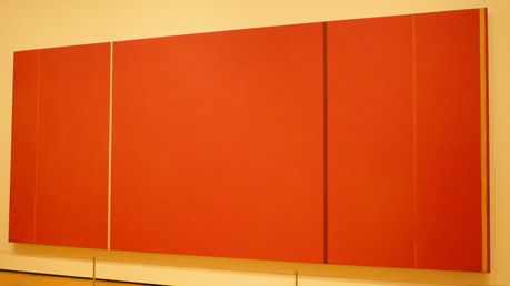 Vic Heroicus Sublimis, Barnett Newman, 1950-51. Oil on canvas, 7' 11 3/8" x 17' 9 1/4" (242.2 x 541.7 cm). Taken in MoMa 2009. 