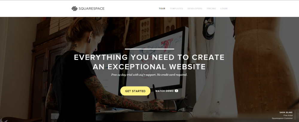  Squarespace homepage screenshot 