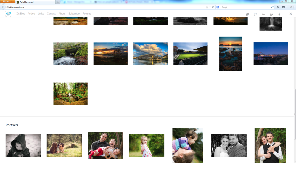 Screenshot of the Grid thumbnail layout for the galleries. 