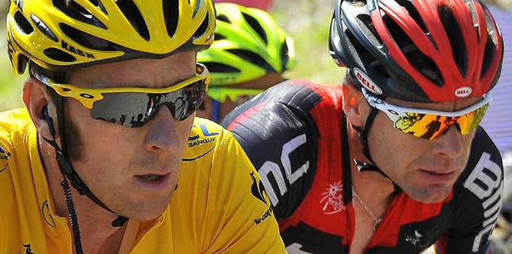 Bradley Wiggins and Cadel Evans, sadly both will be missing from this years Tour image - AAP Images