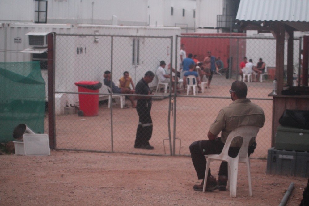 The front gate of the Manus Island Detention Centre. image - supplied/ BBCWorldwideANZ