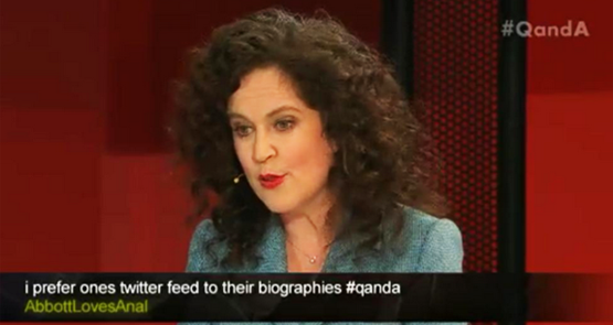 An unfortunate username from last nights Q&A image copyright - ABCTV