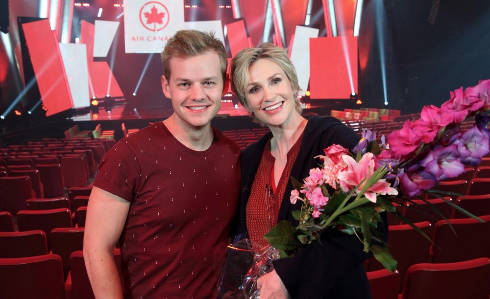 Joel Creasey with Jane Lynch image - supplied/Ten