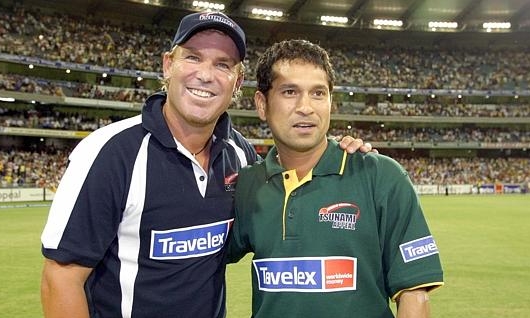 Shane Warne and Sachin Tendulkar. image source - FoxSports.com.au