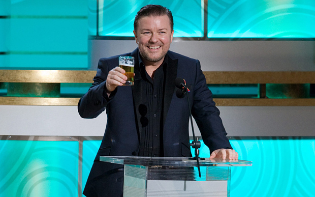 Ricky Gervais returns as host for the Golden Globe Awards image source - telegraph.co.uk