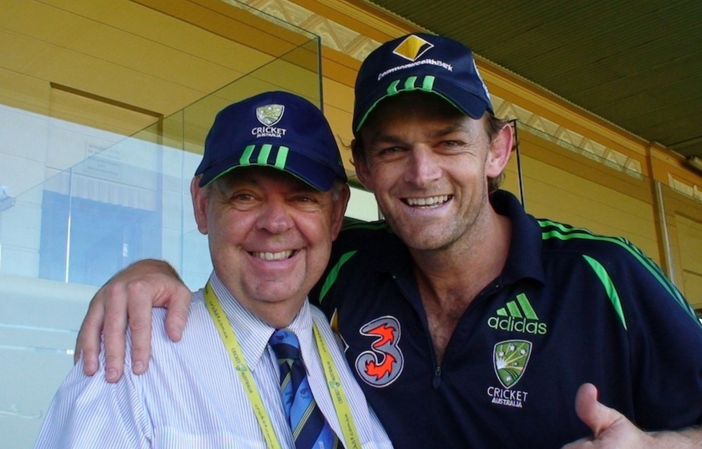 Barry "Nugget" Rees with Adam Gilchrist. image - supplied/ABCTV