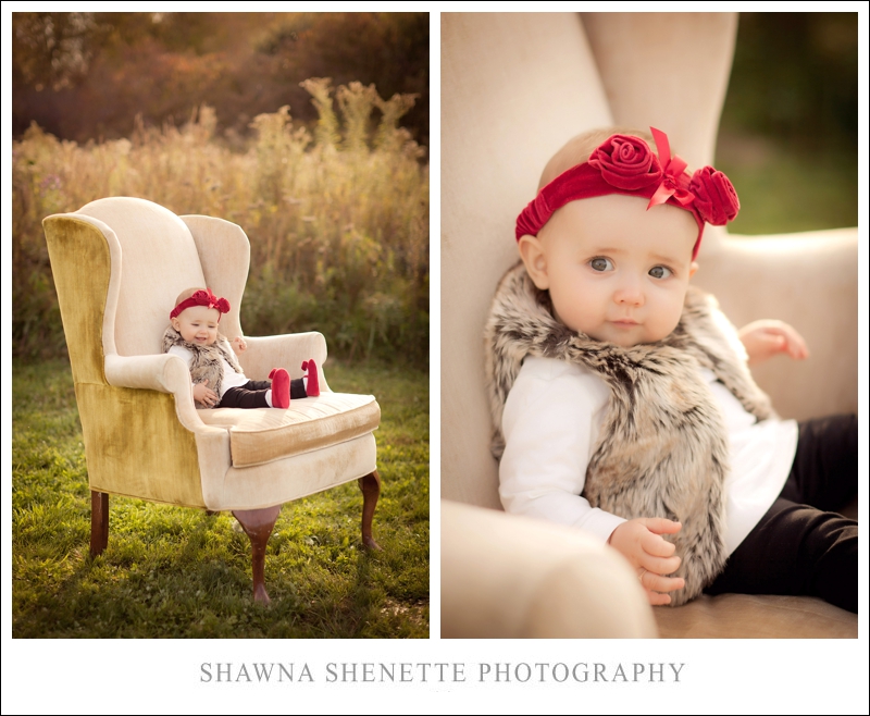 Massachusetts Photographer Baby Girl Outdoor Chair 9 Month Old Portraits