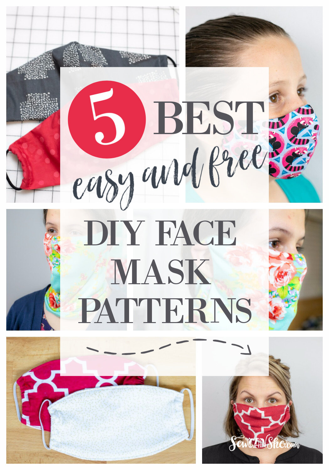 5 Free DIY Face Mask Tutorials using Fabric  — SewCanShe | Free Sewing Patterns and Tutorials
