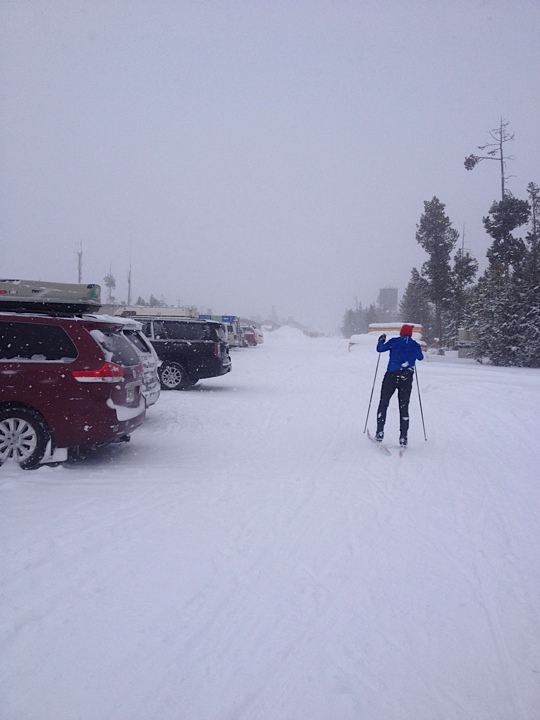  This is the best part of West Yellowstone, everyone skiing in the streets when there's a snow storm! 