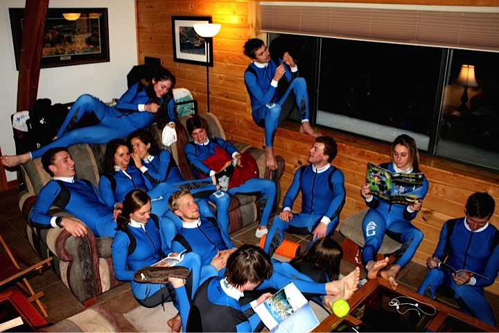  This is my APUNSC ski family, we're stoked on our new Craft race suits! 