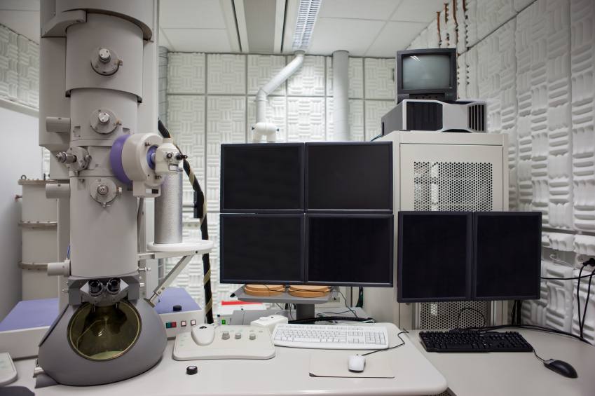 24. The electron microscope - The first electron microscope in North America was built by J. Hillier, A. Prebus and E.F. Burton at the University of Toronto in 1938 (for a history of the project, click on the photo).