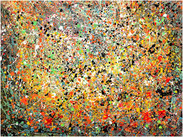 Jackson Pollock, in his drip paintings, tacked a canvas to the floor, then walked around it flinging, pouring, dribbling, and smearing the paint to create an elaborate all-over work of overlapping lines and free-wheeling shapes. He said he used this technique so as to "literally be in the painting" during the process of creation. What do you do to be in the moment and in the creation of your life?