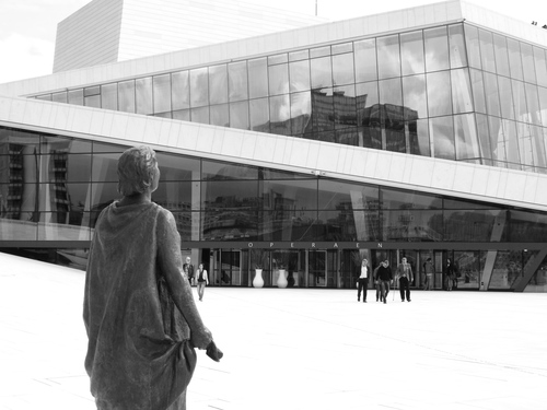 The entrance to Oslo Opera House