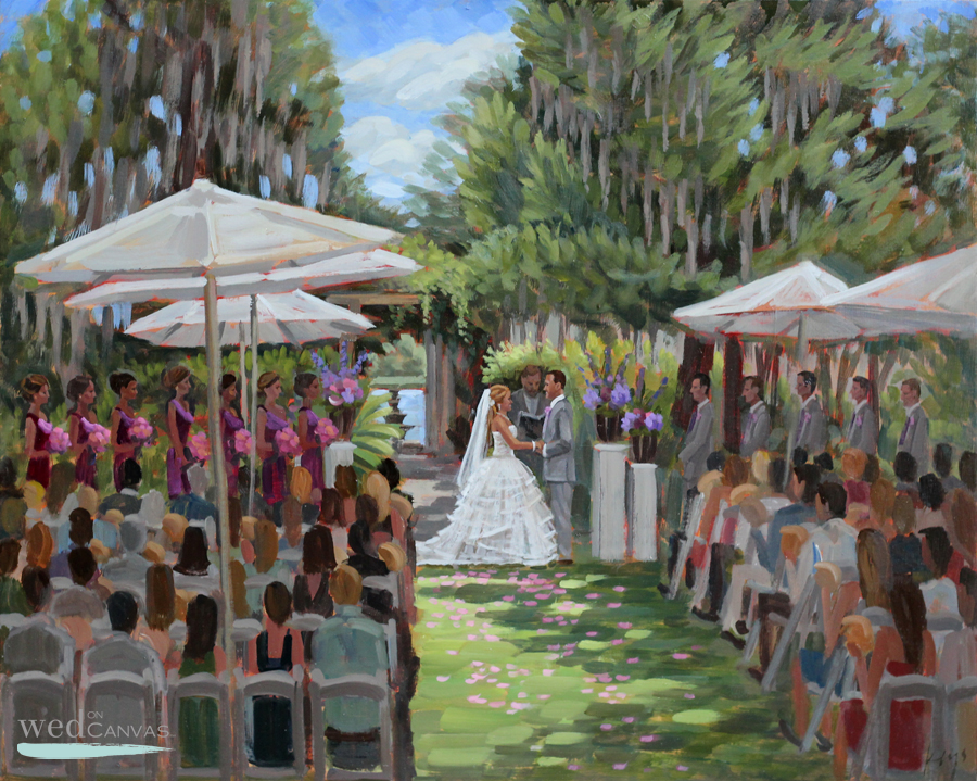 Live Wedding Painting At Wilmington S Enchanting Airlie Gardens