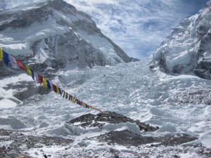 The dangerous Khumbu Ice Fall.