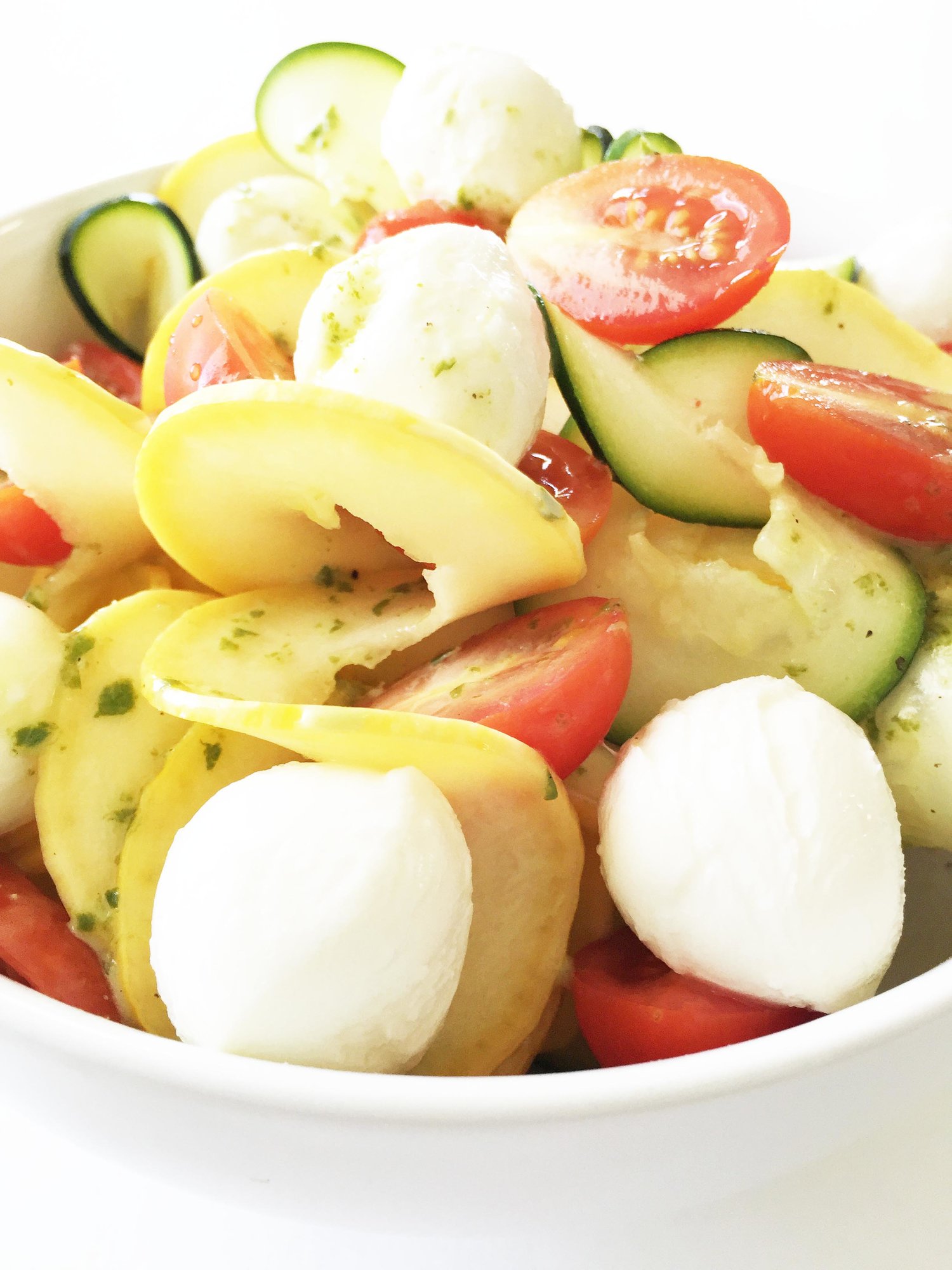 Zucchini Noodle &amp; Mozzarella Salad with Lemon Basil Vinaigrette — The ...