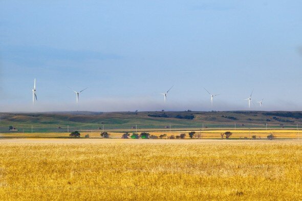 A photograph of the Titan Wind Farm near Ree Heights, South Dakota, taken by Scott Shephard