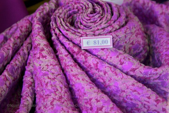 This purple fabric in a Lisbon store front was photographed by Watertown, South Dakota, photographer Scott Shephard