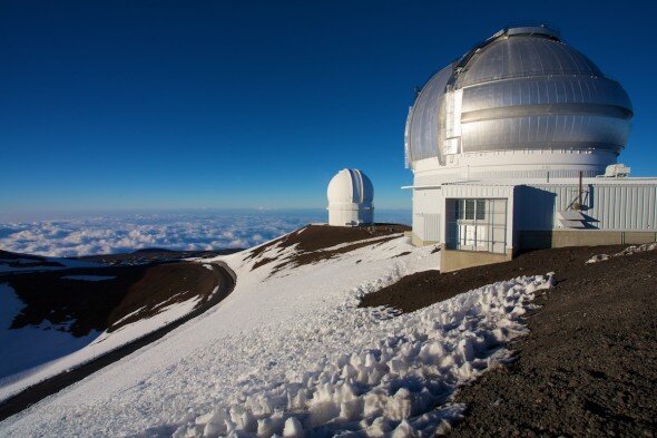 Observatories at the summit of Mauna Kea on the Big Island in Hawaii