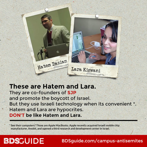 Click photo to download. Caption: A BDSguide.com graphic meant to illustrate the hypocrisy of the BDS movement. Credit: BDSguide.com.