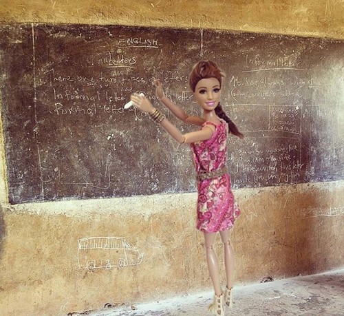It's so sad that they don't have enough trained teachers here. I'm not trained either, but I'm from the West, so it all works out. Good morning, class!! [source: Barbie Savior]