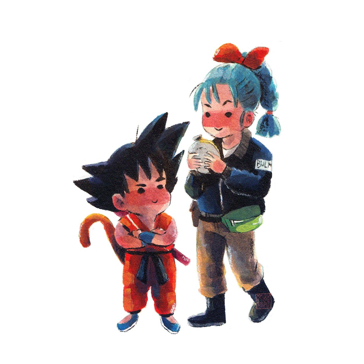 Goku and Bulma — Louie Chin