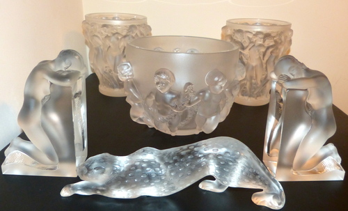 Lalique Vases, Book Ends and Panther