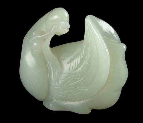Antique Jade Carving of Duck