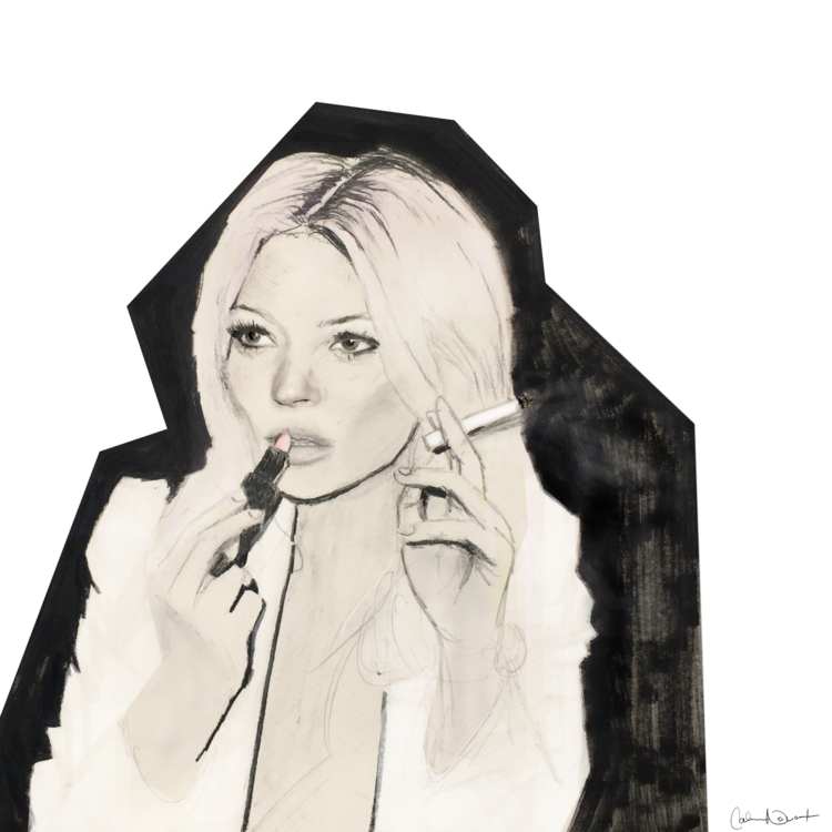 Kate Moss // Illustration by Cat Novak