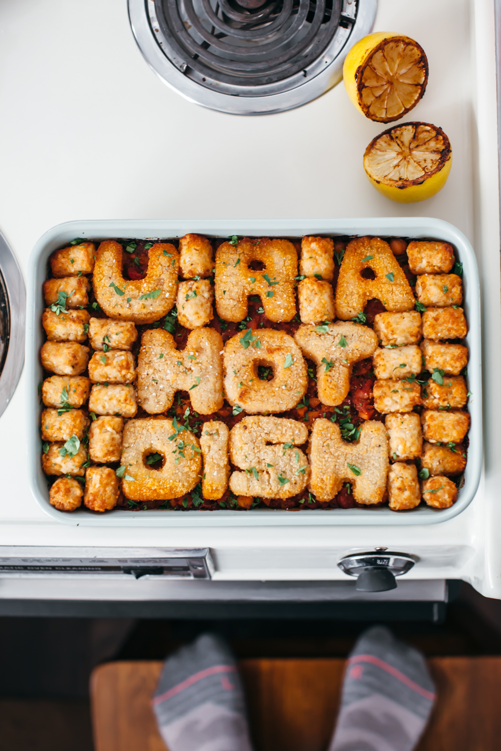 harissa chickpea hotdish (vegan!) — molly yeh