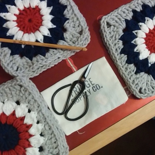 Granny squares from tilly4u, and her new Fringe Supply Co. scissors!