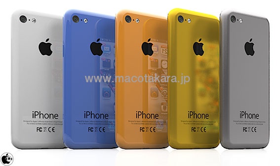 Rendering of low cost iPhone in multiple colors