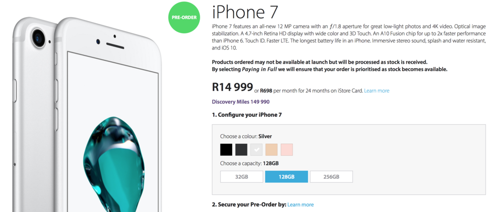 iPhone 7 128GB from iStore R14 999
