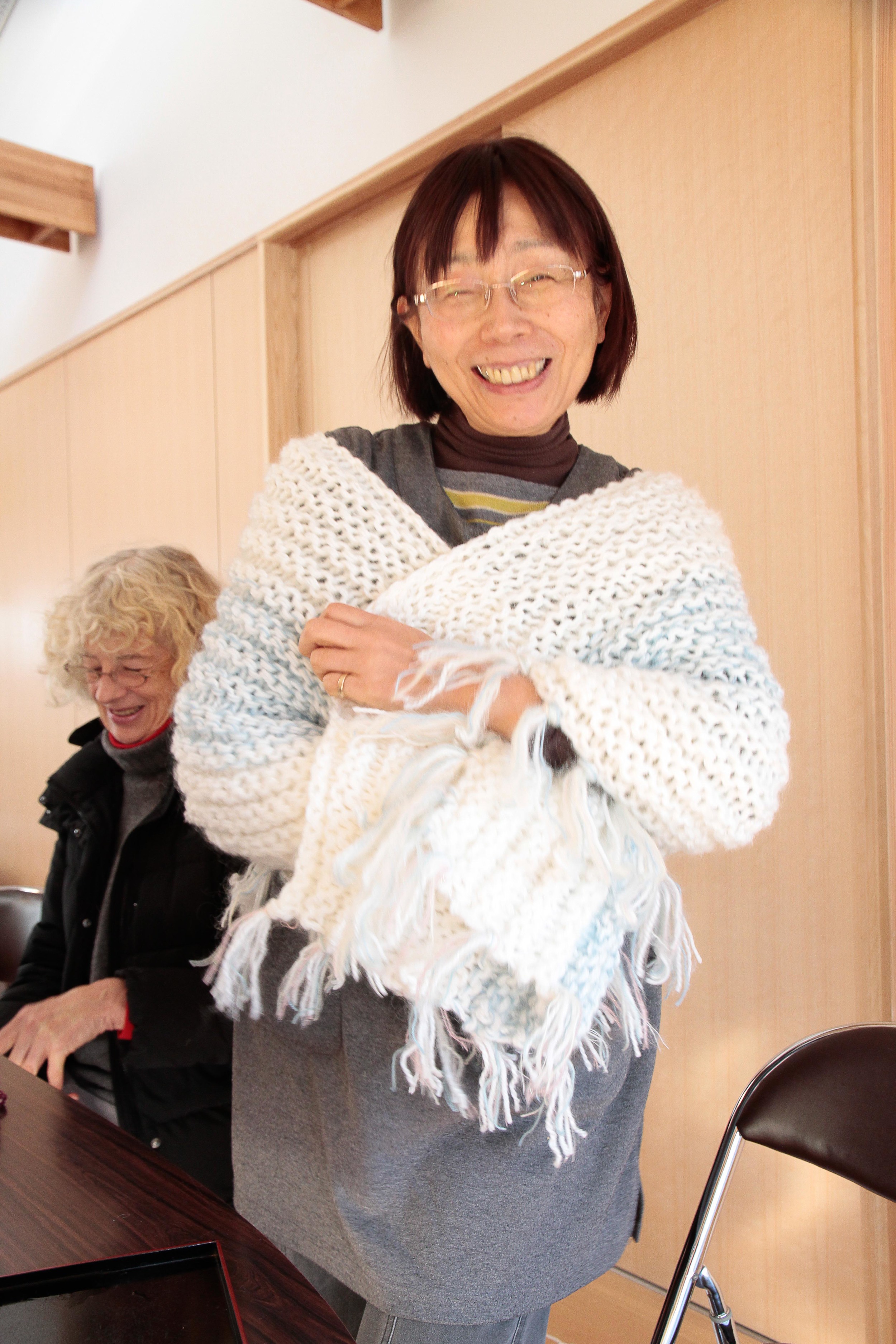 A shawl made by one of the ladies from Yarn Alive.