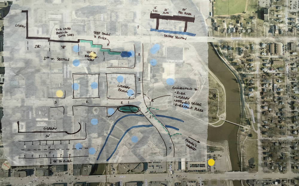 Proposed changes to the bridge across the Zumbro River (narrower, more pedestrian space)