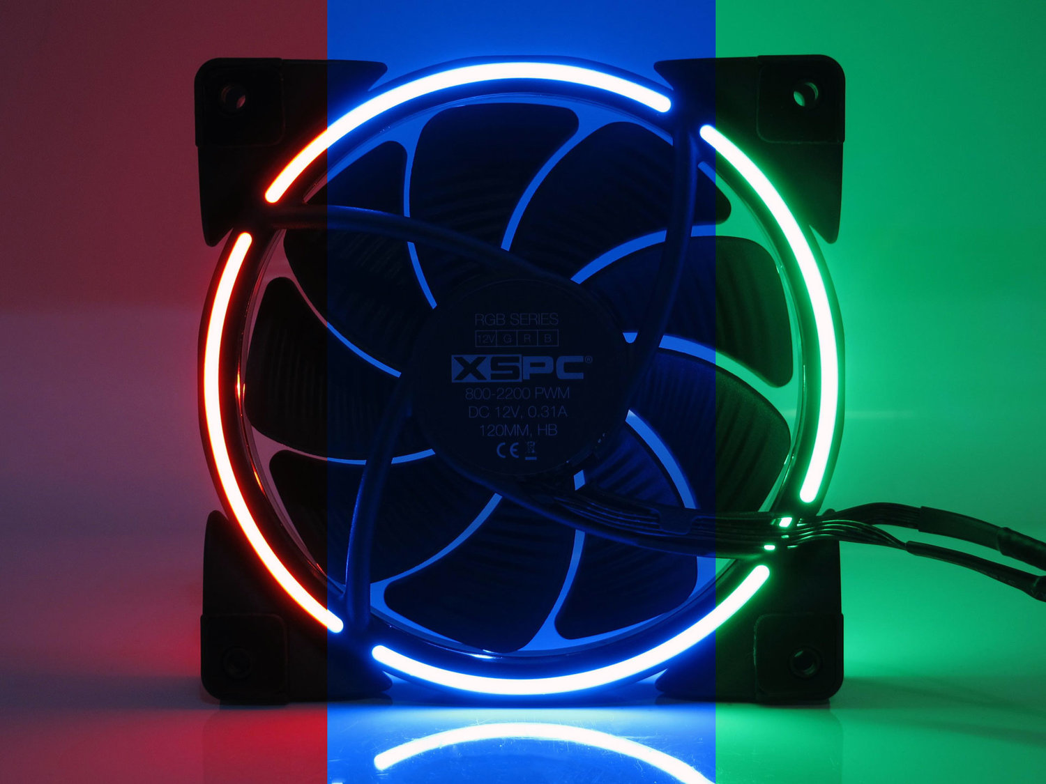 RGB 120mm Fan - 800-2200RPM - 12V, 4-Pin, RGB — XSPC Performance PC Water