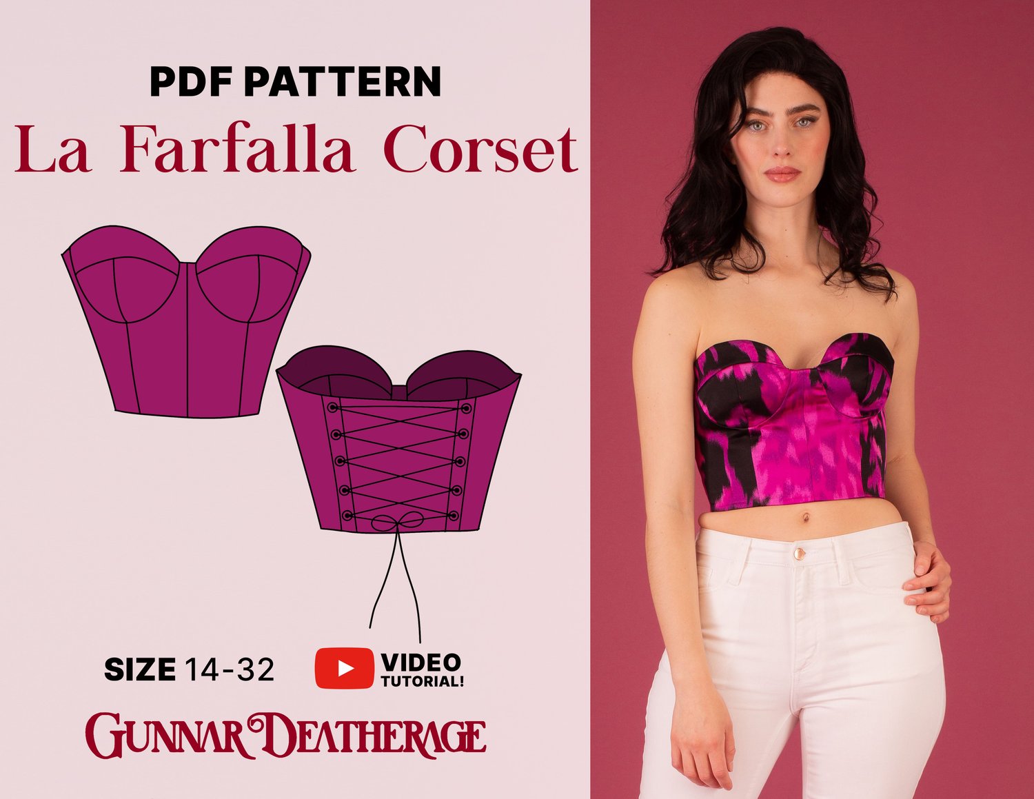 La Farfalla Bustier Sewing Pattern Digital PDF