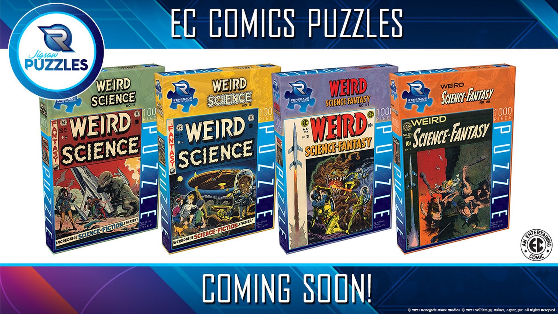 15 1000 Pieces Renegade Game Studios Jigsaw Puzzle EC Comics Weird Science No 