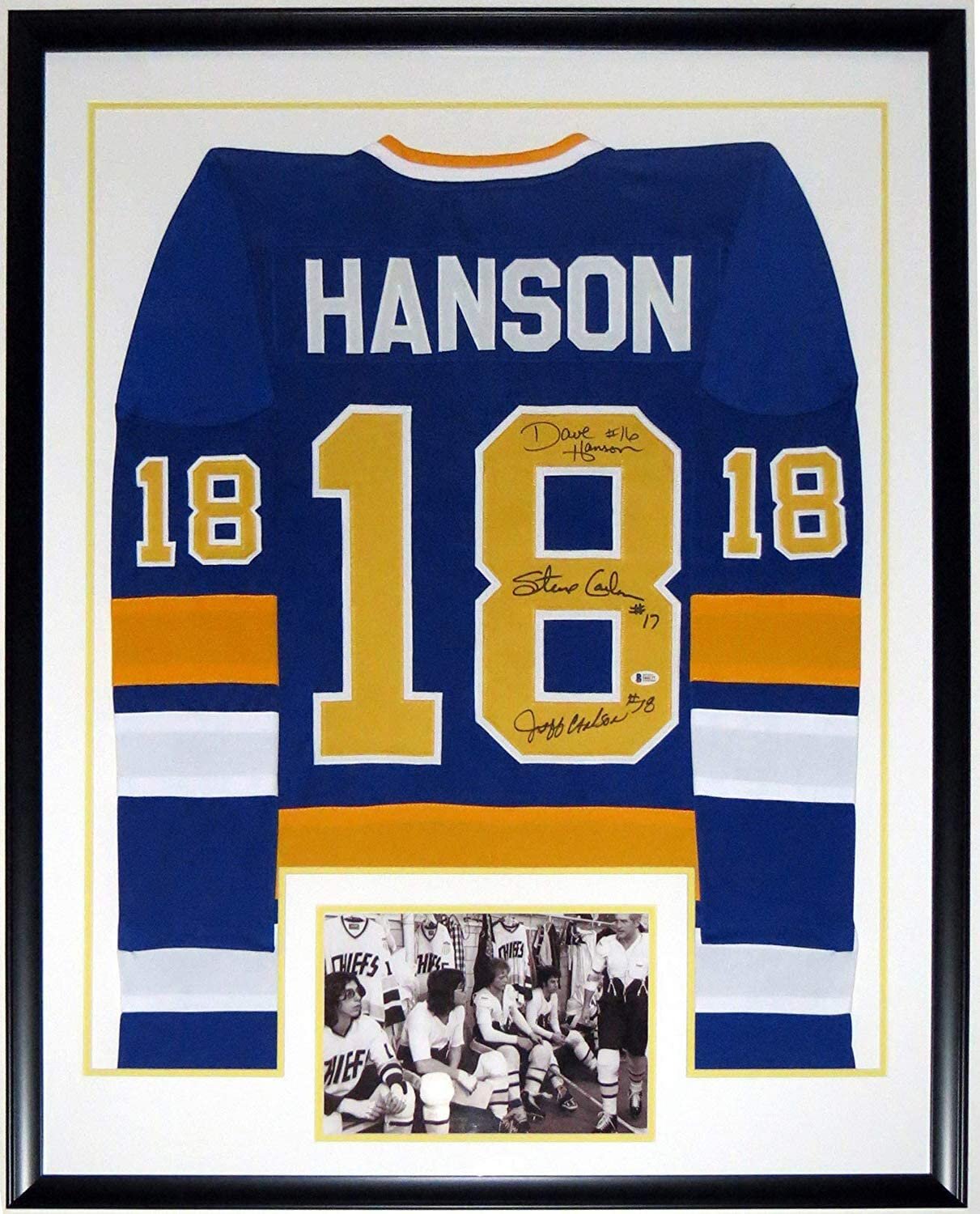 hanson brothers signed jersey