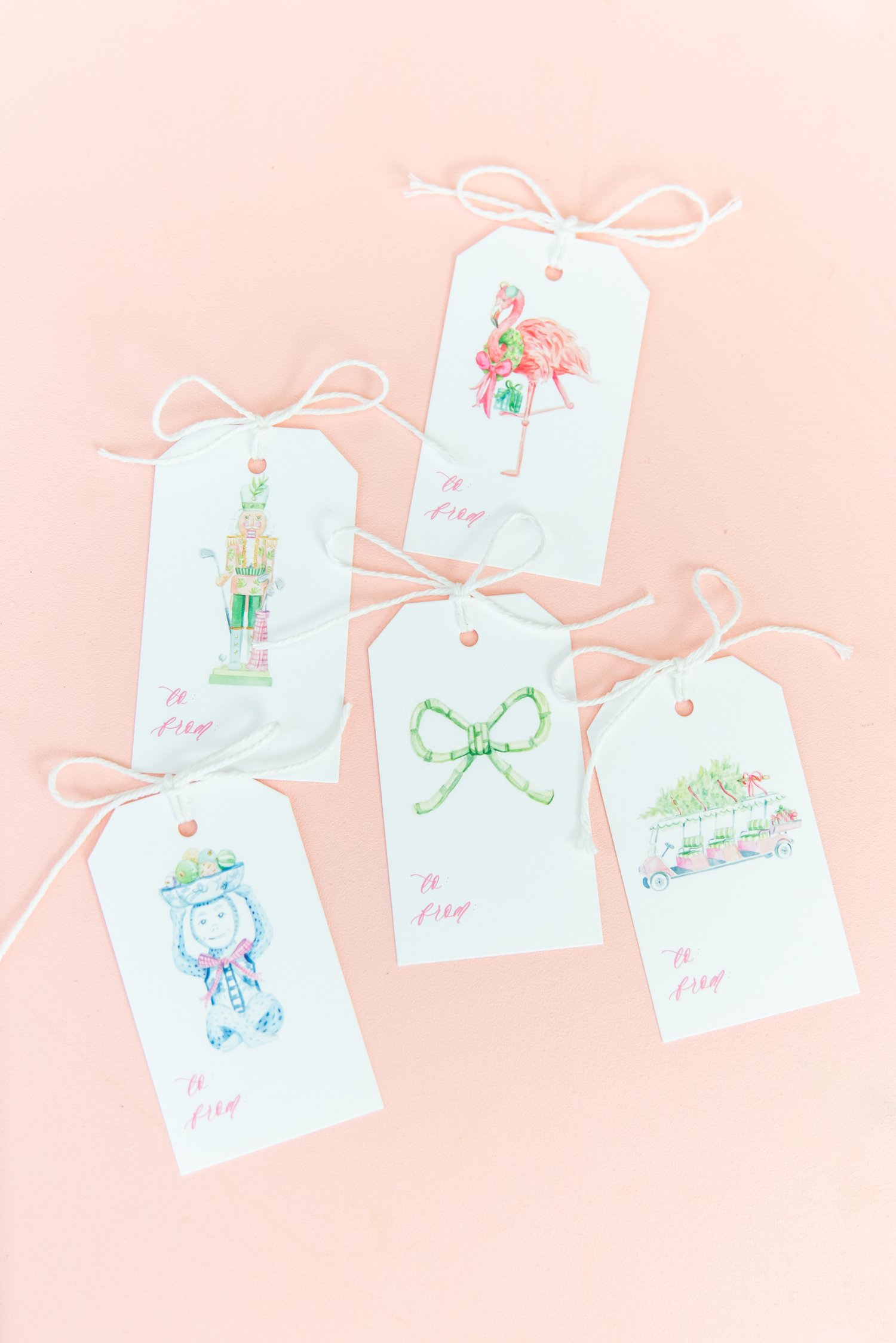 Palm Beach Christmas Watercolor Gift Tags Variety Set — Simply Jessica Marie