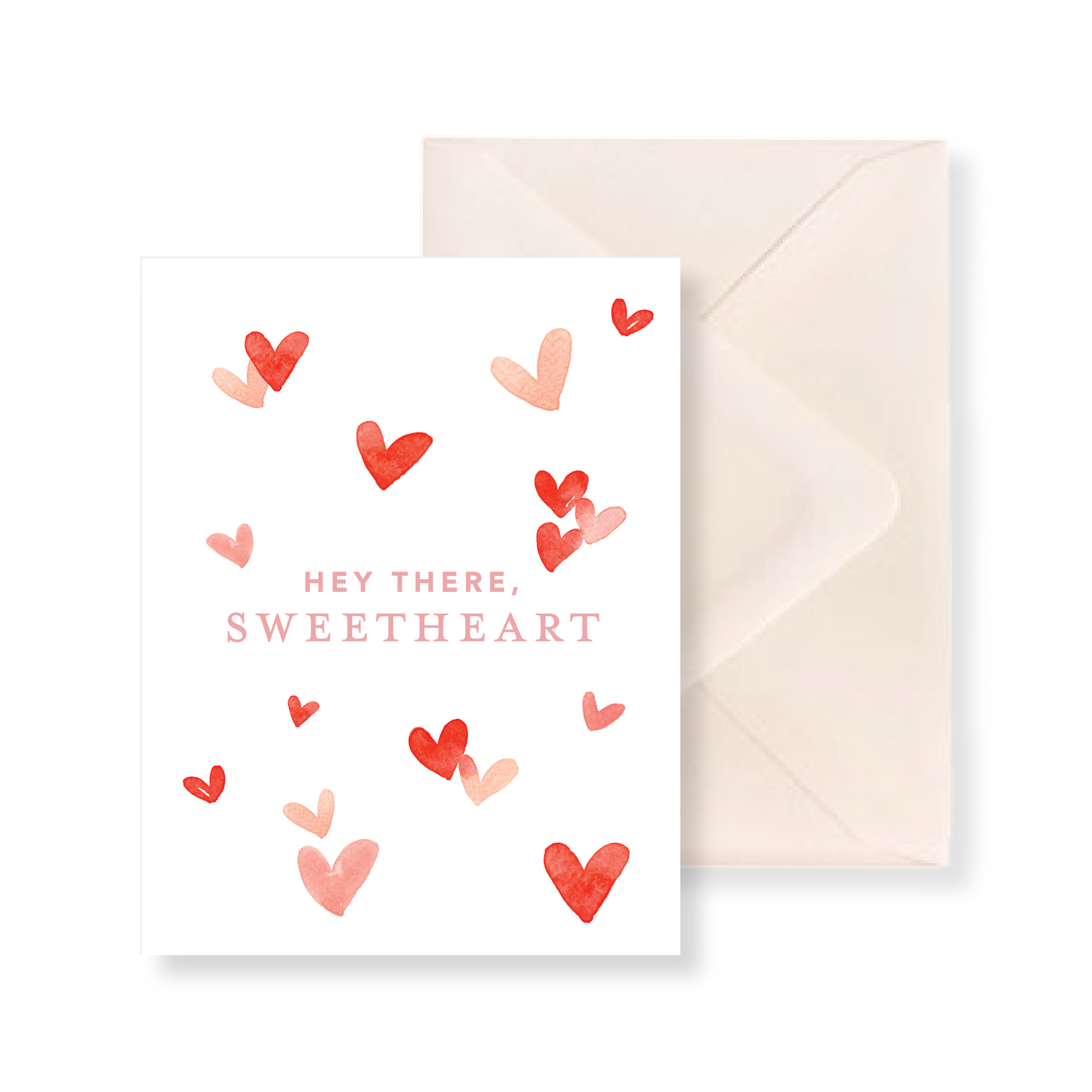Hey There Sweetheart Watercolor Valentine's Day Greeting Card