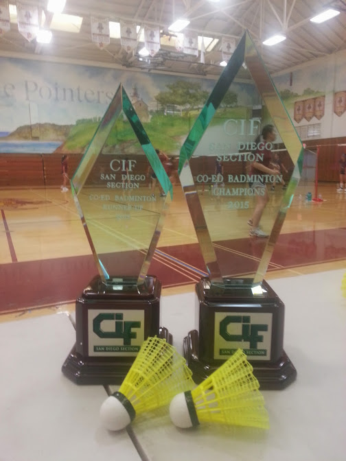 Badminton trophies at Point Loma