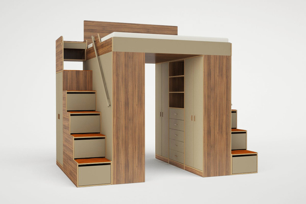 queen size loft bed with stairs