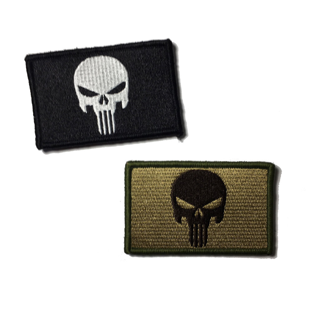 Punisher Skull 2x2 Military/Morale Funny Hat Patch with Hook Fastener 