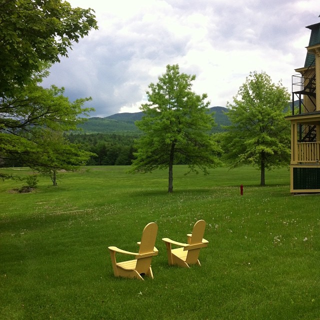 On the Middlebury College campus, adirondack chairs sprout like dandelions. 